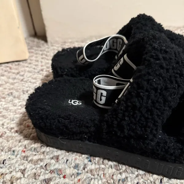 UGG Oh Fluffita Slide Slingback Black- Size 10 - Image 5