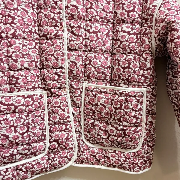 Quilted Rain‎ Puffer Jacket Womens Small Cropped Dainty Floral Spring Bloomcore - Image 8