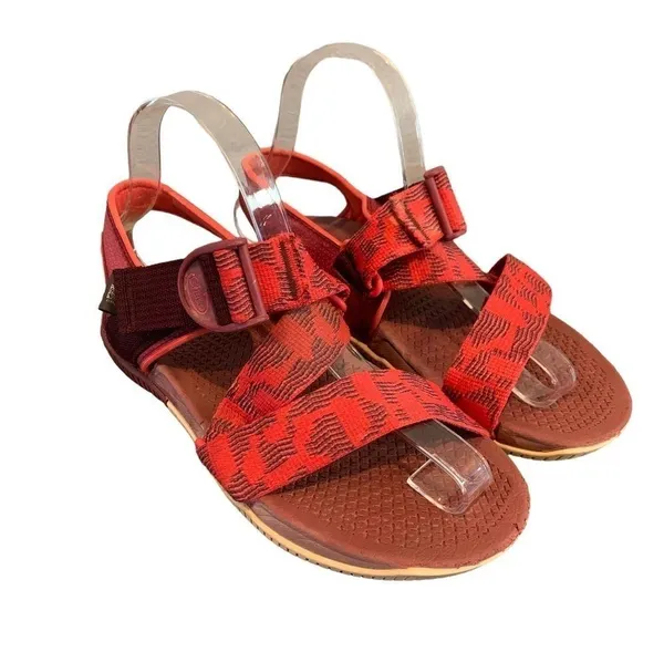 Chacos WOMEN’S Confluence red orange adjustable strap outdoor sandals - Image 2