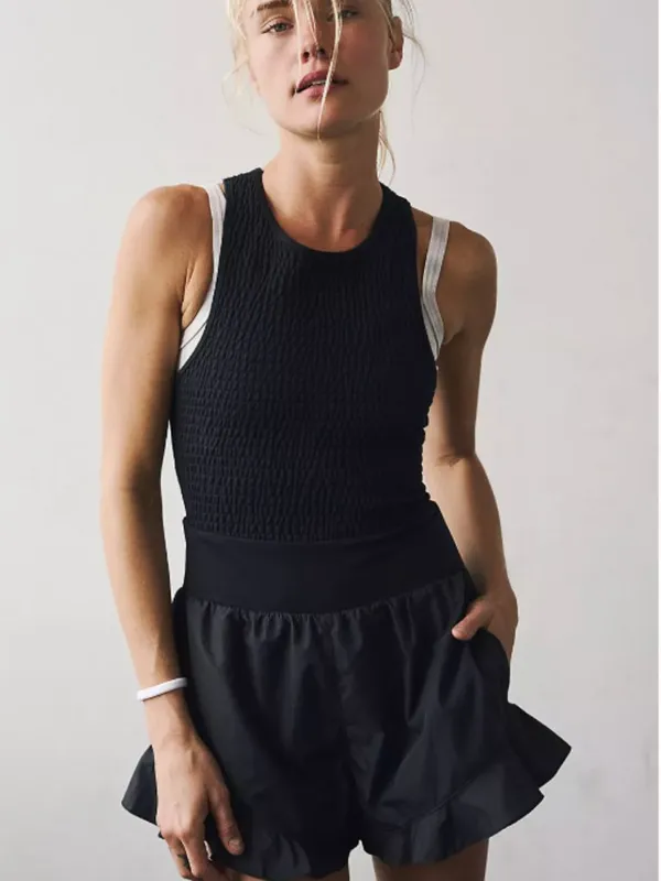FP Movement Breathless Shortsie Mini Short Romper Dress Black XS $128 - Image 3