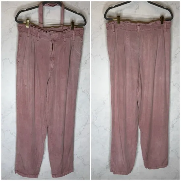 American Eagle pink paperbag waist relaxed fit pants - Image 2