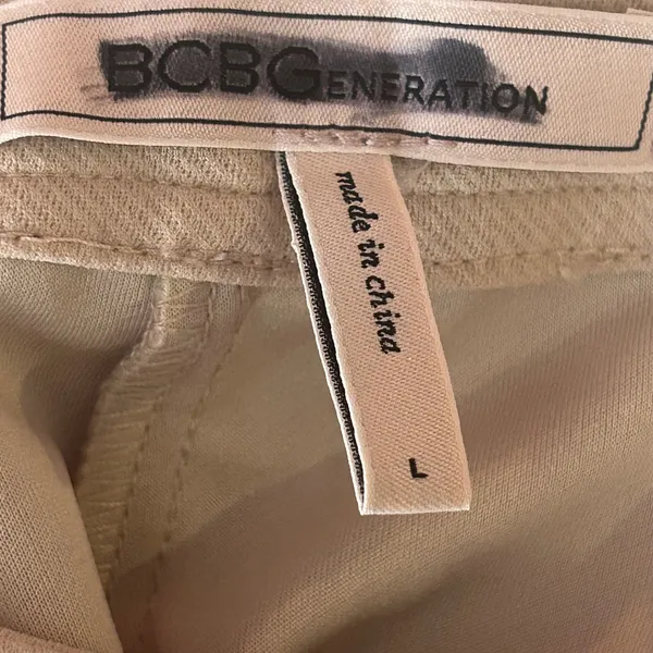 BCBGeneration‎ Women Beige Pleated Trousers Pants Size L - Image 3
