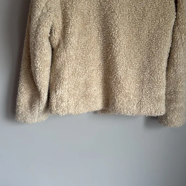 Pendleton Sherpa Jacket Ivory Blue Flannel Fuzzy Gorpcore Nature Small - Image 8