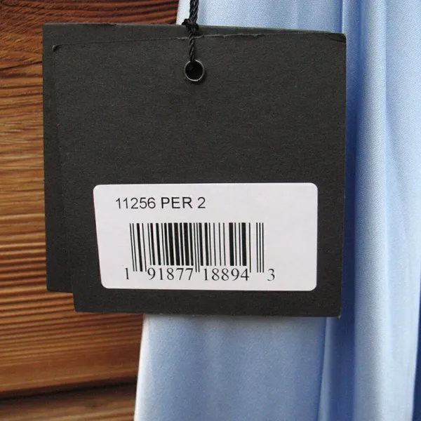 NWT Mac Duggal Blue FLOUNCE SLEEVE SATIN GOWN Missing Belt Size 2 - Image 15