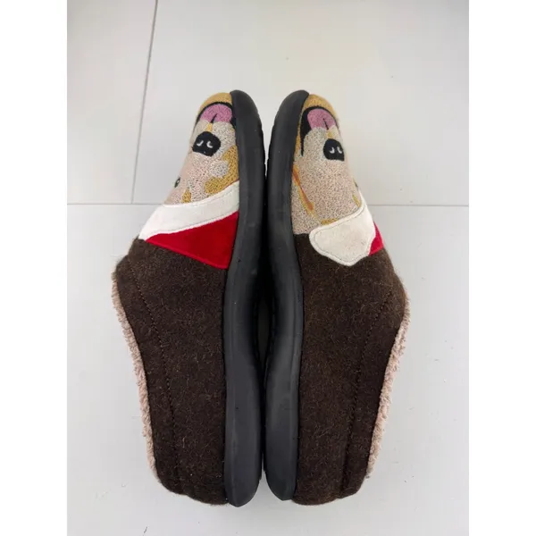 L.L. Bean Womens Daybreak‎ Dog Santa Appliqué Wool Slippers Red Felt Lined Sz 10 - Image 7