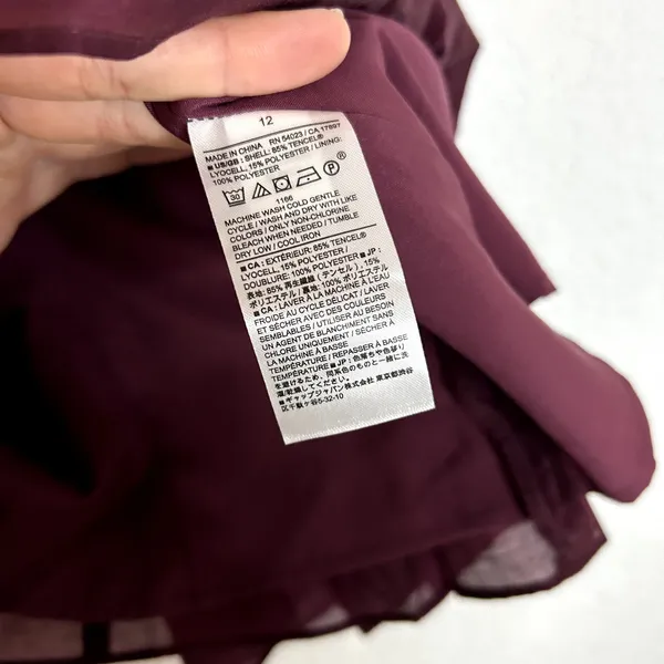 Banana Republic Factory Pleated Camisole Womens Size 12 Dark Cherry NWT - Image 3