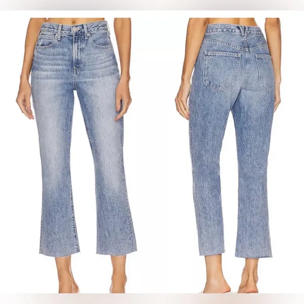 New Veronica Beard Carly Kick-Flare Jean cropped size 29 preowned stone -wash‎ - Image 2