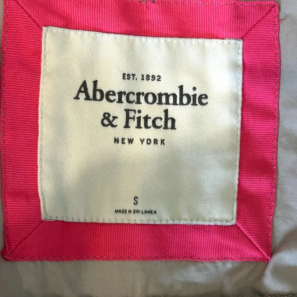 A&F Womens Size S Tan Hoodie Snap Jacket‎ Cotton Abercrombie Fitch - Image 2