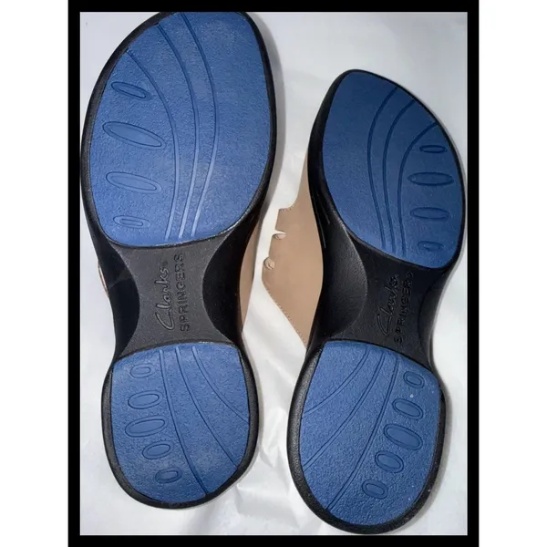 Clarks Springers Sandals Womens 5.5 Brown Leather Buckle Slides Comfort Casual - Image 2