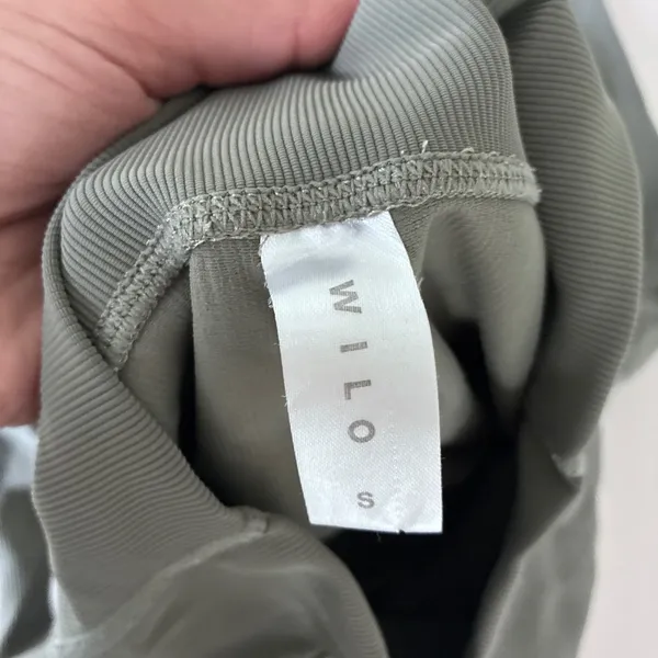 Wilo‎ Ribbed High Waisted Leggings Sage Green Womens Size S Activewear Tights - Image 6