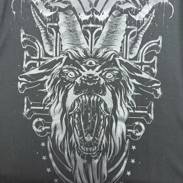Killstar Bellow Maxi Dress Baphomet Graphic Print Grunge Goth Gothic Punk Black - Image 5