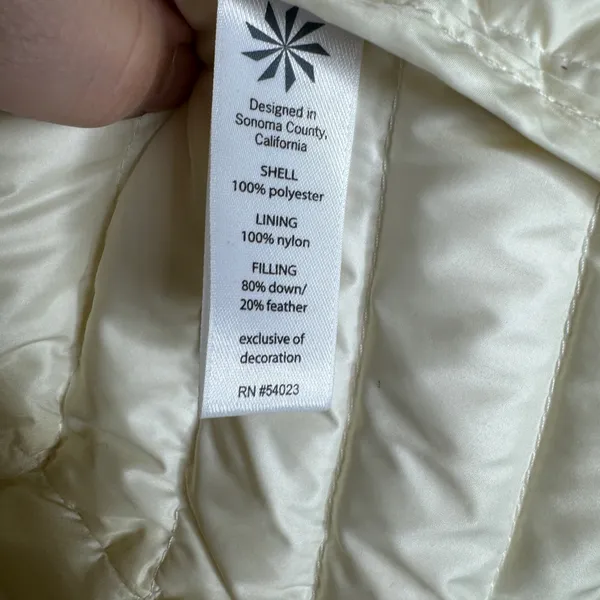 Athleta Puffer Jacket Beater Women’s XXS White‎ / Cream Sleeveless - Image 4