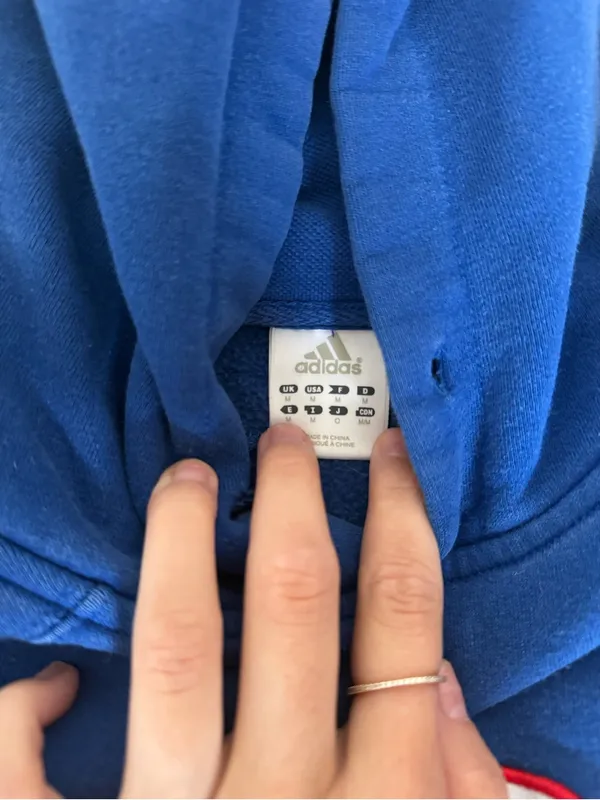 adidas Royal Blue Hooded Sweatshirt - Image 2