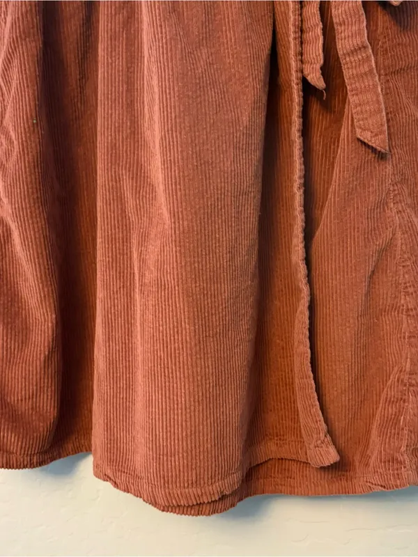 American Eagle brown corduroy wrap mini dress size small fall autumn preppy - Image 7