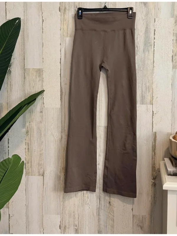Dazy Women’s Large Brown High Waist Flare Leggings - Image 2