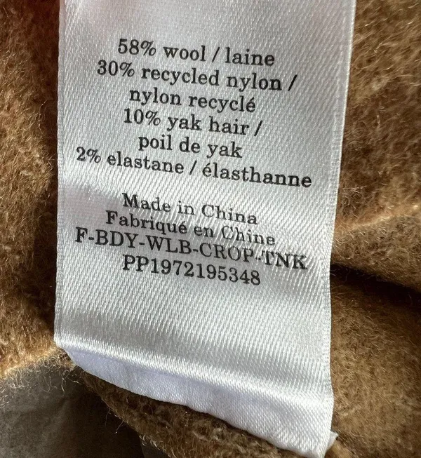 Everlane Crop Top Womens Extra Small Wool Blend Cozy Stretch Camel Brown - Image 5