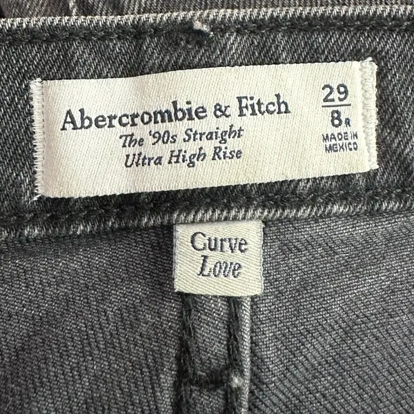 Abercrombie & Fitch 90s Straight Ultra High Rise Jeans Curve Love Size 29 /‎ 8R - Image 10
