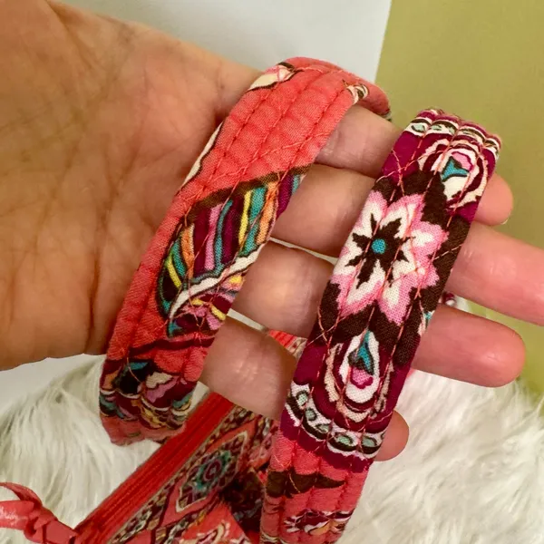 Vera Bradley Pink Shoulder Bag Zip Top Call me Coral Retired Pailsey Medallion - Image 11