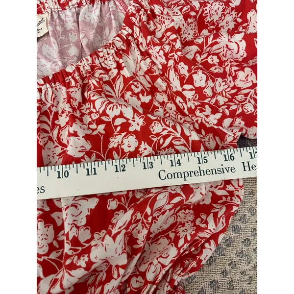 Universal Thread Red Floral Maxi Dress Cut Out Back Slit Cottagecore Sundress S - Image 6