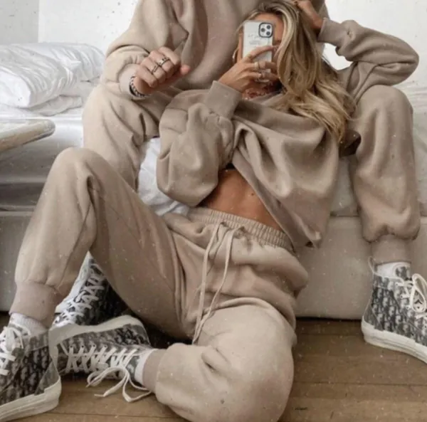 Miss Lola Cozy Feels Crewneck Sweater Tan Natural M - Image 7