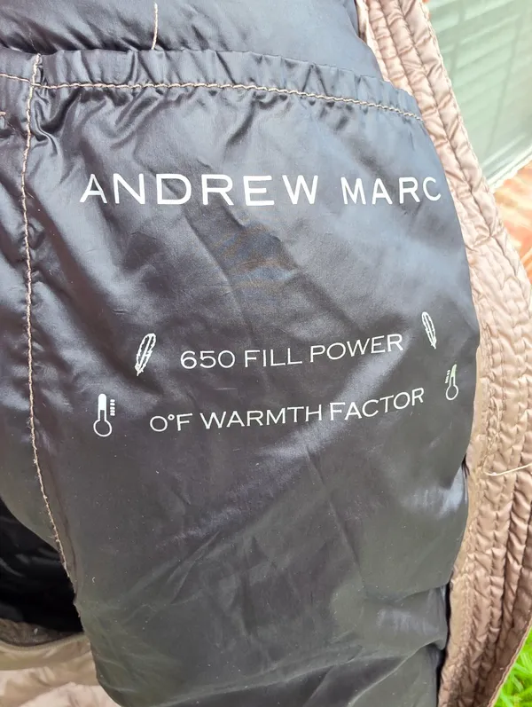 Andrew Marc Packable Lightweight Premium Down Puffer Coat Long Midi XS Bronze - Image 8