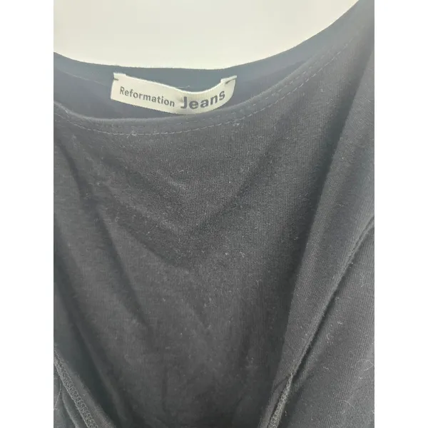 Reformation Dress Womens L Kaila Maxi Black Front Tie Cutout EUC - Image 3