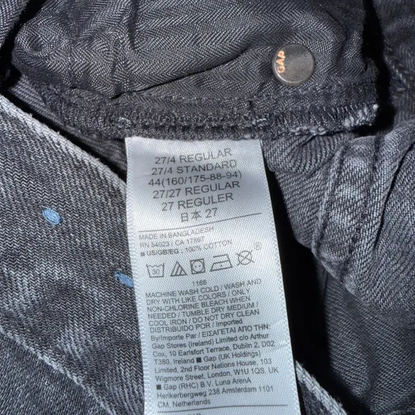Gap Barrel Jean High Rise Women 27/4 Regular Black Excellent Tapered Leg Denim - Image 5