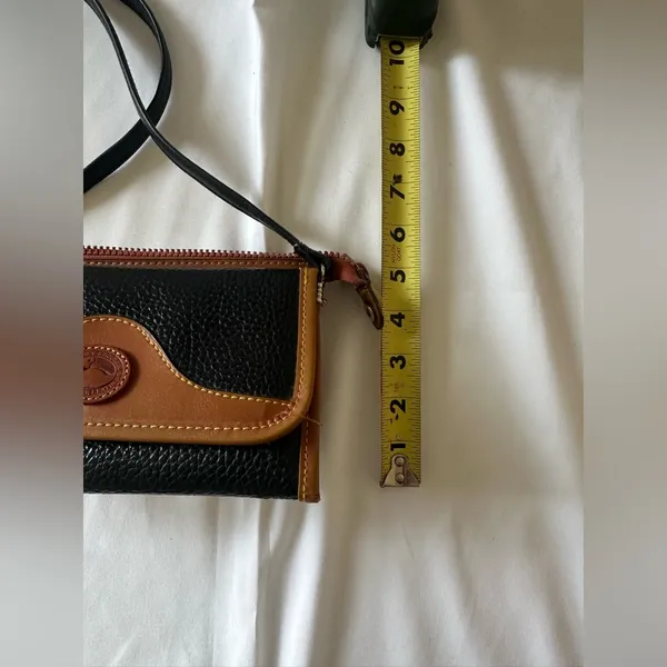 Vintage Dooney & Bourke Black & Brown Fold Over Leather Crossbody Shoulder Bag - Image 11