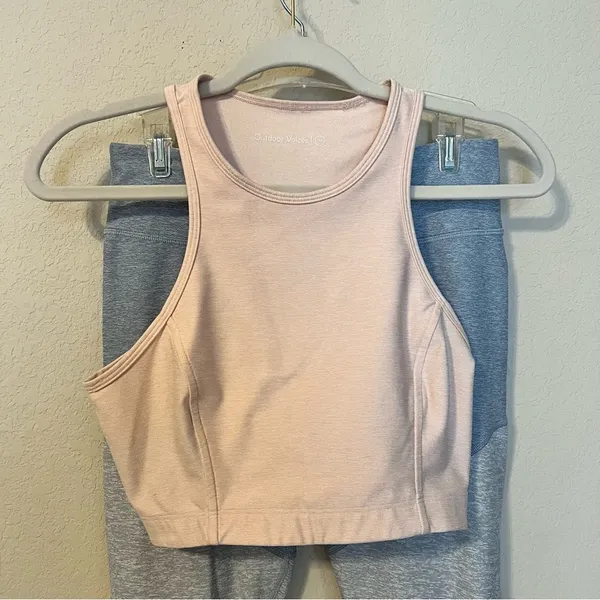 Outdoor Voices Light Peach Workout Top and Leggings Set - Image 2