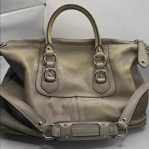 Coach Madison Sabrina 12937 Taupe Pebbled Leather Satchel Crossbody Bag - Image 8