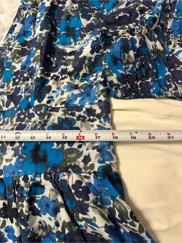 Farylina Floral Blue V-Neck Front Slit Maxi Dress - NWOT - Size XL - Image 16