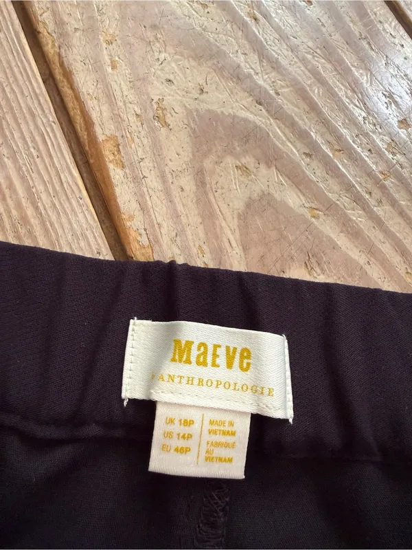 Maeve Anthropologie Black Tapered Pants size 14 petite - Image 3