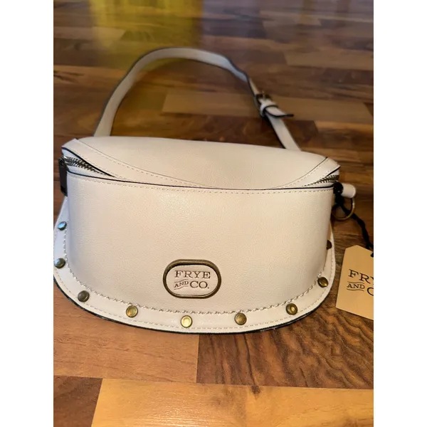FRYE AND CO Blake‎ Belt Bag Whitecap Leather Studded Crossbody Shoulder Bag NEW - Image 2