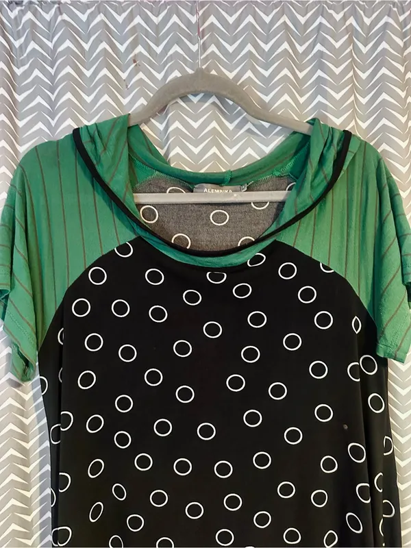 Alembika | Mixed-media Hooded Tunic Dress, size 4 (US 12-14) - Image 2