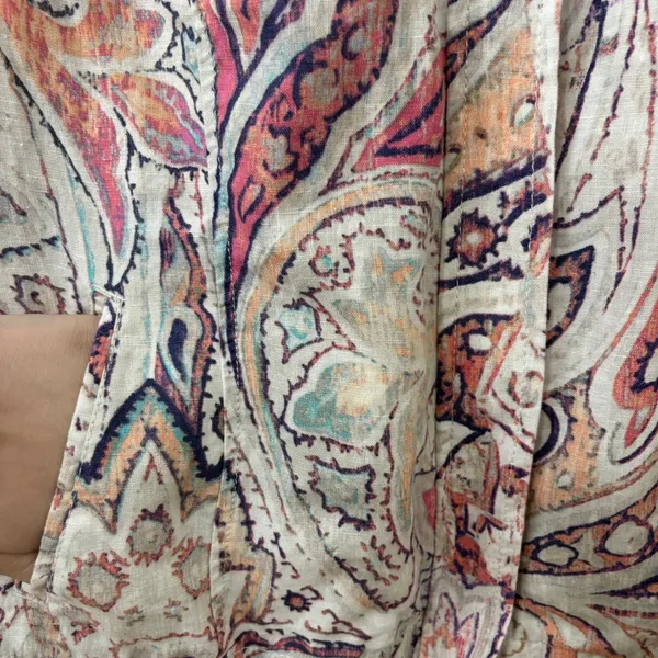 Chico's‎ Linen Zip Up Jacket Shacket Sz 3 (XL) Boho Chic Coastal Paisley Career - Image 7