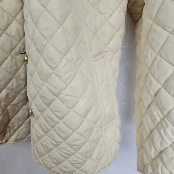 Wonder Womens Jacket Sz 24 White Puff Teddy Quilted Collared Winter Long Sleeve - Image 4