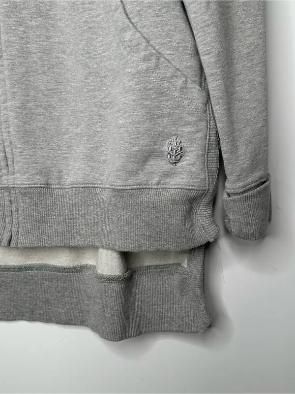 Free People Movement Baseline Gray Full Zip Sweatshirt High Low Large FP - Image 3