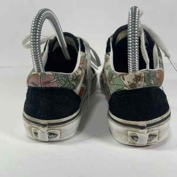 Vans Old Skool Floral Tropical Black Suede Canvas Sneakers Women's 5 / Men's 3.5 - Image 5