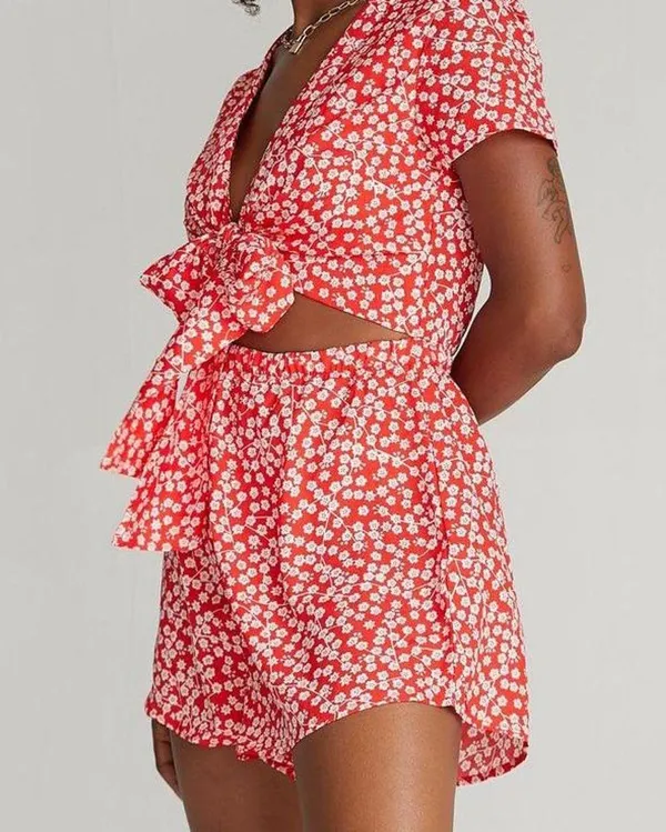 Princess Polly Virgo Tie Front Romper - Image 2