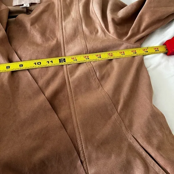 NWT Hutch Anthropologie Open Front Waterfall Jacket Vegan Suede Pink Size M - Image 6