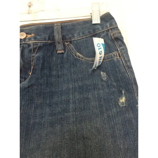 Old Navy Women's Blue Mini Jean Skirt Zip & Button Pockets Size 6 - Image 4