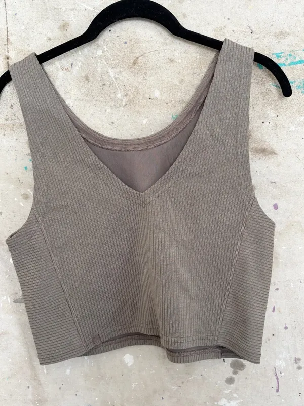 Lululemon Ribbed Softstreme Cropped Tank Top, Nomad - Image 4