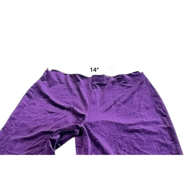 Mango MNG Women's Large Purple Crushed Velvet Wide Leg Pants High Waist NWT - Image 8