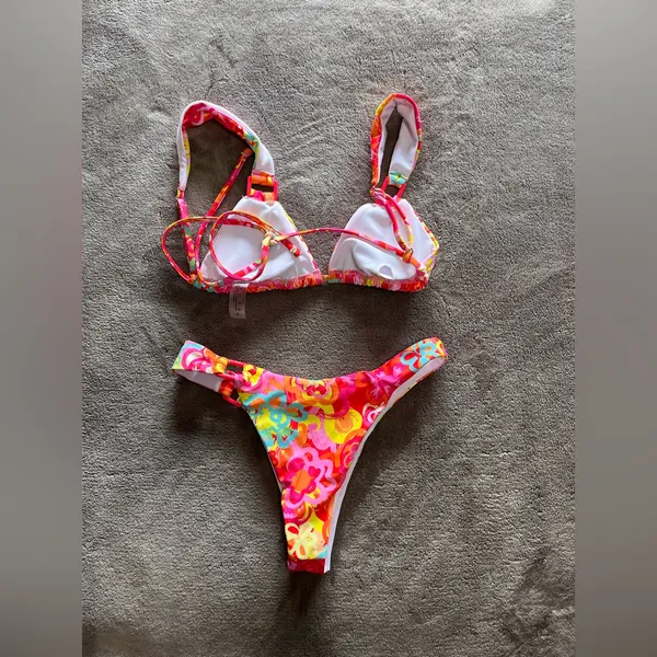 Bright Colorful Tropical Bikini Women’s 2 Piece Swimsuit Sz XS NWOT - Image 3