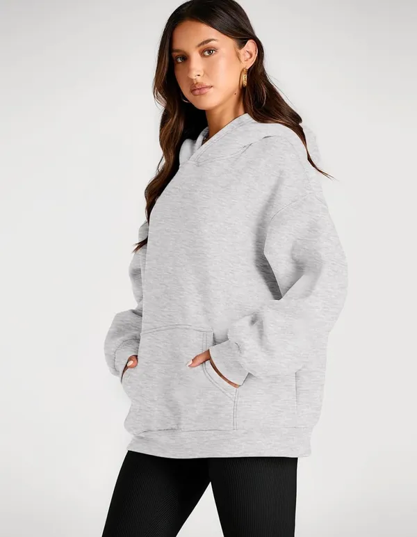 Oversized Grey Hoodie Gray - Image 3