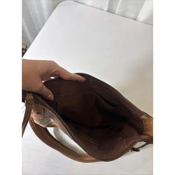 VTG Fossil Suede/Leather Snake Patchwork Shoulder‎ Crossbody HOBO Bag Purse BOHO - Image 11
