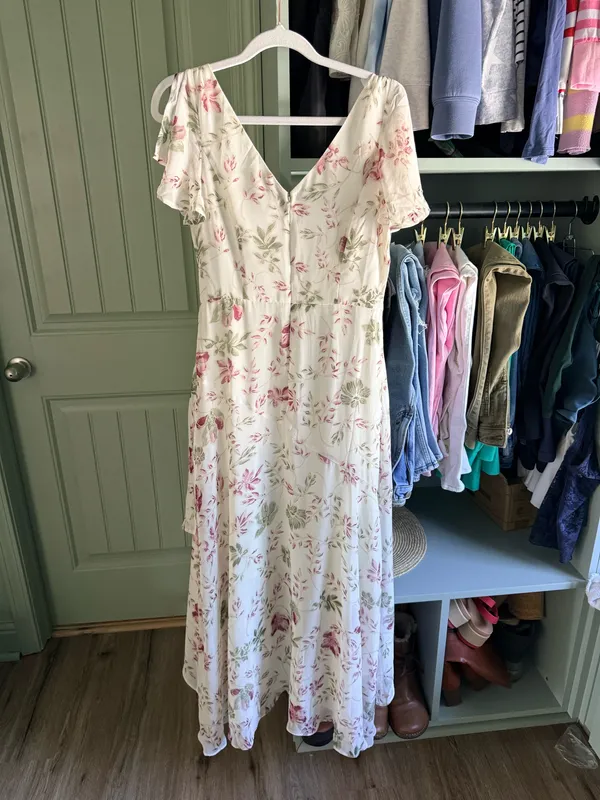 Lulus Lovestruck White Floral Print High-Low Midi Dress - Image 3