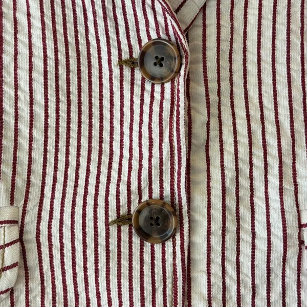 Cabi Captain's Seersucker Striped 2-Button Blazer Womens 10 Red White - Image 10