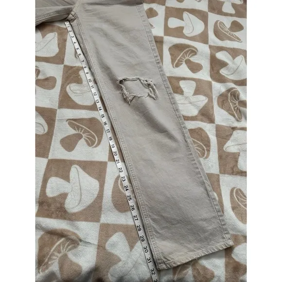 PacSun 90's Boyfriend Beige Distressed Jeans Size‎ 24 - Image 9
