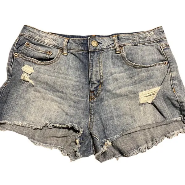 Aeropostale High Waisted Distressed Denim Jean Shorts - Image 4